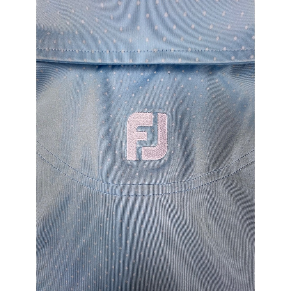 FootJoy Mens 2XL Light Blue White Micro Polka Dot Performance Golf Polo Shirt - Picture 5 of 6